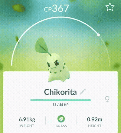 Pokemon Go Chikorita Screenshot GIF