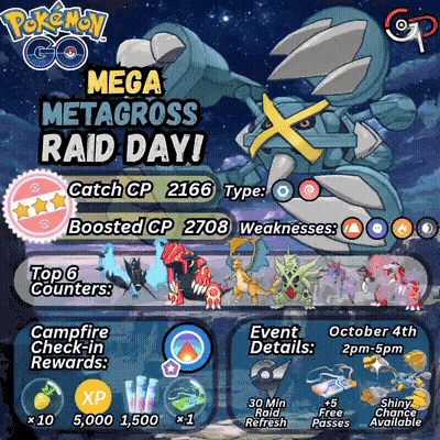 Pokemon Go Mega Metagross Raid Day Poster GIF