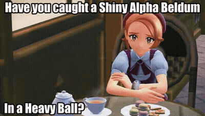 Pokemon Legends Za Have You Caught A Shiny Alpha Beldum In A Heavy Ball GIF