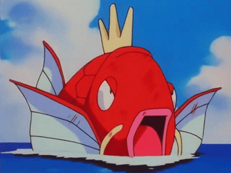 Pokemon Magikarp Evolving Into Gyarados GIF