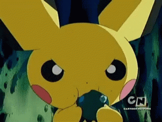 Pokemon Pichu Eating Fruits Angrily GIF