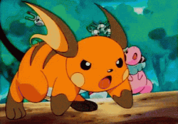 Pokemon Raichu Attacking Using Thunder Bolt GIF