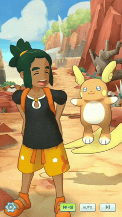 Pokemon Raichu With Hau Video Game GIF