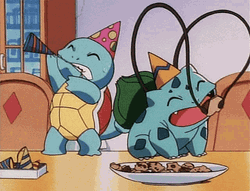 Pokemon Squirtle And Bulbasaur Celebrating
