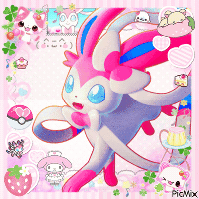 Pokemon Sylveon on Pink Background With Picmix