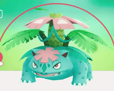 Pokemon With Pink Flower And Green Leaves GIF