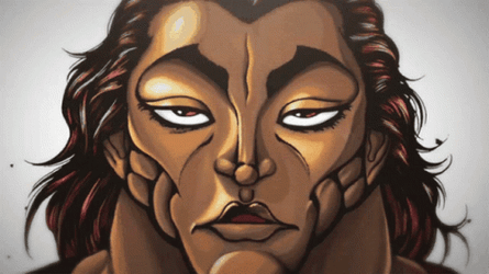 Poker Face Baki Hanma Blinking GIF