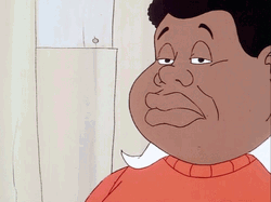 Poker Face Fat Albert Looking Sideways GIF