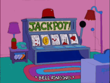Pokies Slot Machine Simpsons Jackpot Bell Ringing GIF