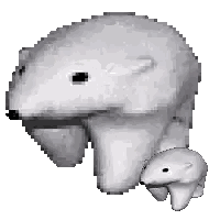 Polar Bear And Baby Pixel Art Sticker