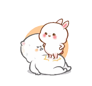 Polar Bear And Rabbit Illustration Sticker