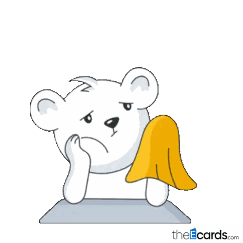 Polar Bear Broken Heart Saying Sad Sticker