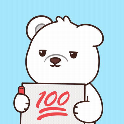 Polar Bear Holding Sign Saying 100 GIF