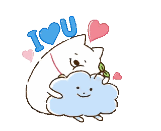 Polar Bear Hugging Cloud I Love You Sticker