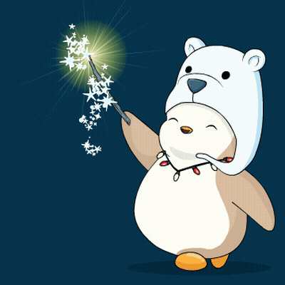 Polar Bear In Penguin Costume Holding Wand GIF