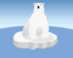 Polar Bear On Top Of Floating Ice GIF