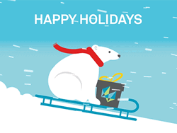 Polar Bear Riding A Sleigh  GIF