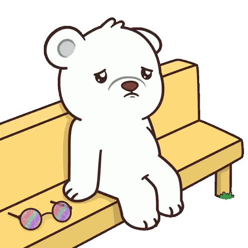 Polar Bear Sitting Next To Sunglasses Sticker