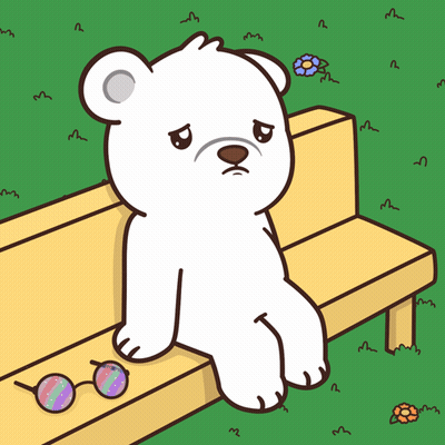Polar Bear Sitting On Bench With Sunglasses GIF