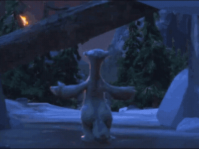 Polar Bear Standing In Snow With Arms Outstretched GIF