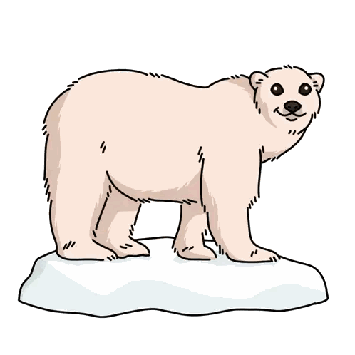 Polar Bear Standing On Snow Sticker
