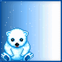 Polar Bear Waving Cartoon  GIF