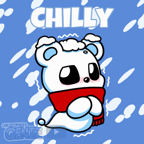Polar Bear Wearing Red Scarf Chilly GIF