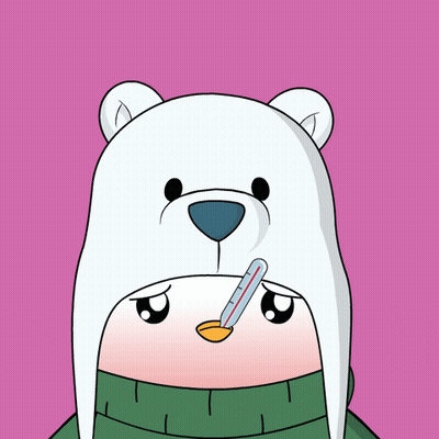 Polar Bear With Thermometer In Mouth GIF