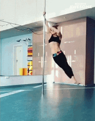 Pole Dancing Air Kicks GIF
