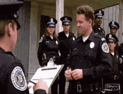 Police Academy Guy Wears A Glasses GIF