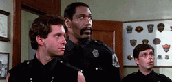 Police Academy Scared Look GIF