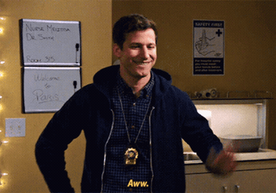Police Badge Man Saying Aww Safety First Sign GIF