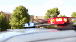 Police Car Lights On Sunny Day GIF