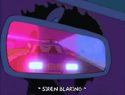 Police Car Lights Rear View Mirror GIF