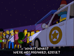 Police Car Lights Simpsons Unprepared GIF