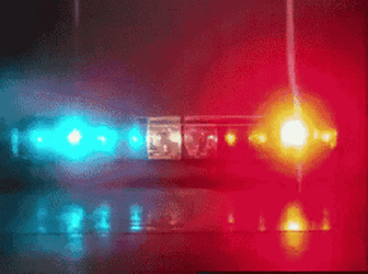 Police Car Lights Up Close GIF