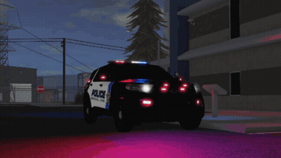 Police Car Parked At Night GIF