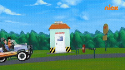 Police Checkpoint With Nick Logo GIF