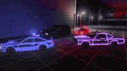 Police Lights Neon Lights Silhouette