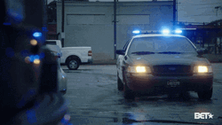 Police Lights Siren Cops Parked Car