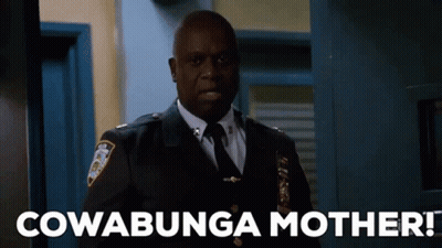 Police Man In Front Of Cowabunga Mother Wall GIF