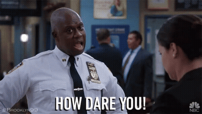Police Man Saying How Dare You To Woman GIF