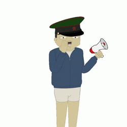 Police Man Shouts On Megaphone GIF