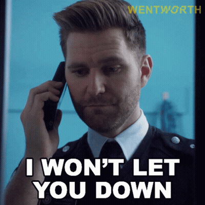 Police Man Talking On Cell Phone Says I Won't Let You Down GIF