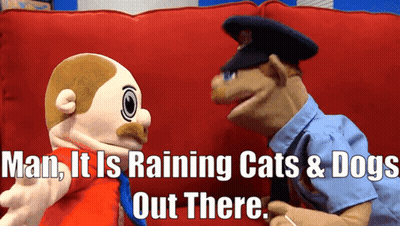 Police Man Talking To Puppet On Red Couch GIF
