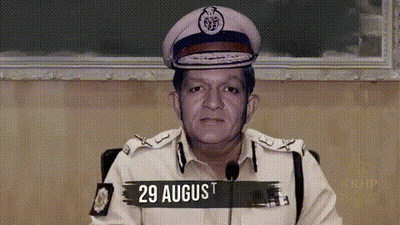 Police Man Wearing Hat With 29 August GIF