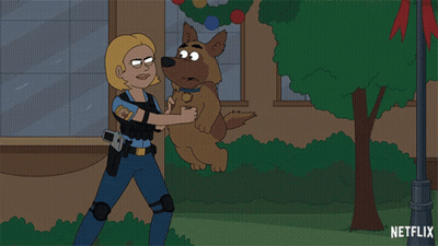 Police Officer And Dog With Netflix GIF