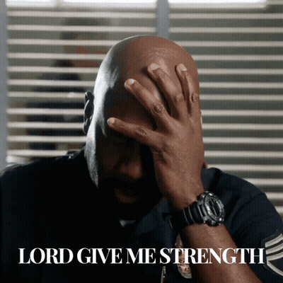 Police Officer Covering Face Saying Lord Give Me Strength GIF