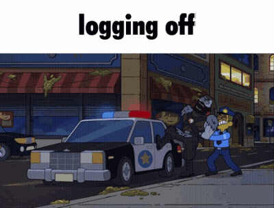 Police Officer Holding Man Saying Logging Off GIF