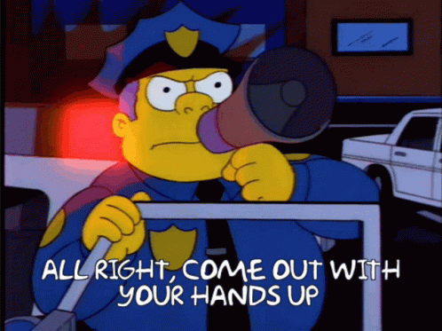 Police Officer Holding Megaphone All Right Come Out GIF